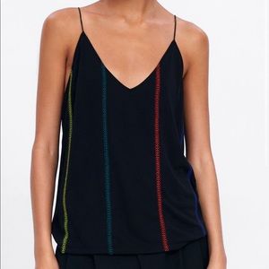 DONATING THIS WEEKEND OPEN TO OFFERS Zara contrast embroidery stitch tank